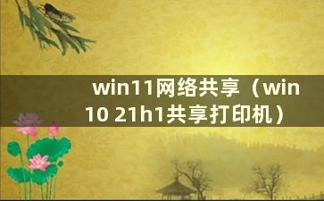 win11网络共享（win10 21h1共享打印机）